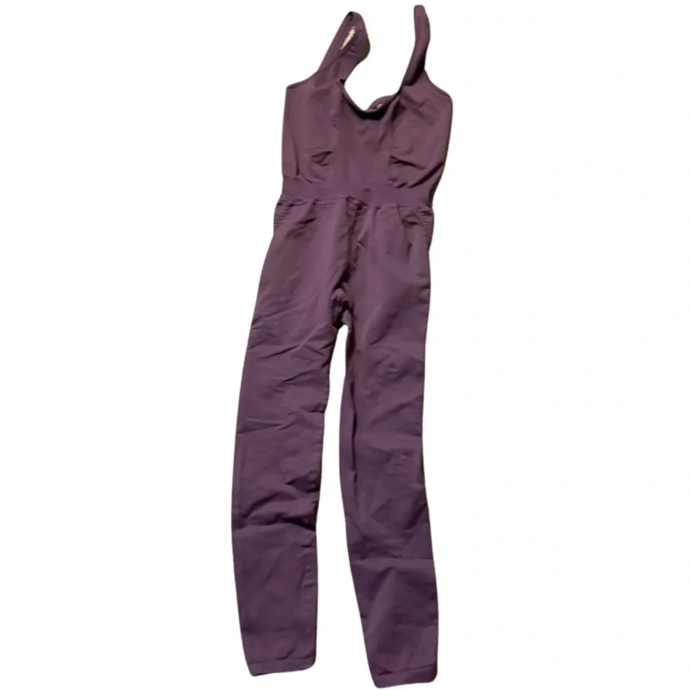 Free People Movement Good Karma Onesie Eggplant XS/S NEW - Picture 2 of 5